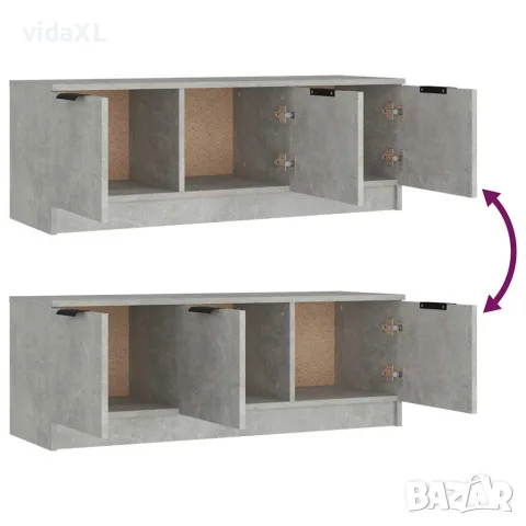 vidaXL ТВ шкаф, бетонно сиво, 102x35x36,5 см, инженерно дърво, снимка 9 - Шкафове - 56147958