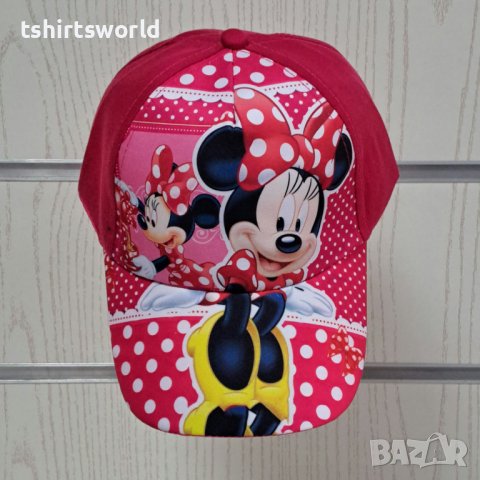 Нова детска шапка с козирка в цвят циклама с Мини Маус