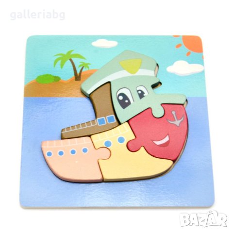 Дървен детски пъзел - кораб