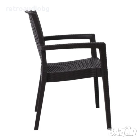 Градински стол LORA в тъмно кафяв цвят, снимка 2 - Градински мебели, декорация  - 52736345