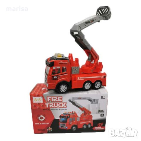 Пожарна с функции, светещи буркани, сирени, движение, включени батерии - 2020160, снимка 1