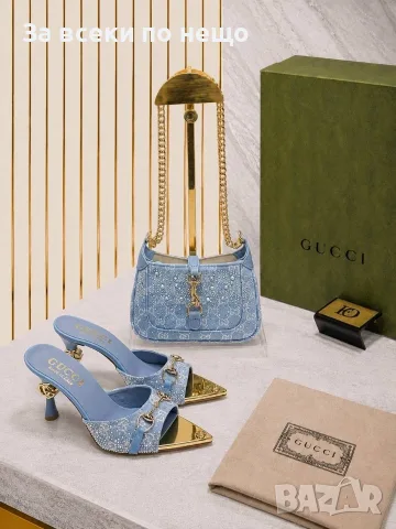 Gucci Дамска Светло Синя Чанта Гучи - Различни Модели Код E144, снимка 9 - Чанти - 55799970