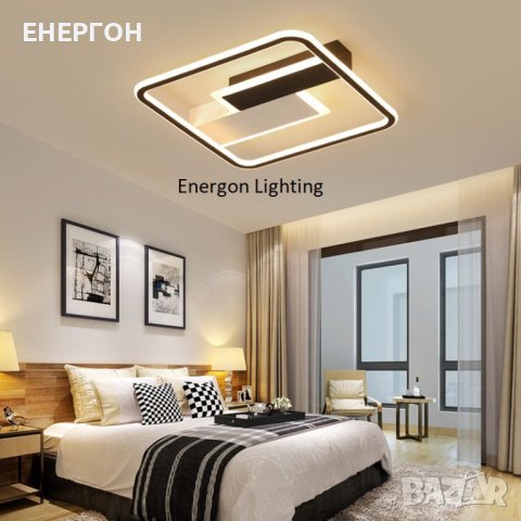 Луксозна LED лампа висок клас плафон димируема три цвята квадрат, снимка 6 - Лампи за таван - 41690604