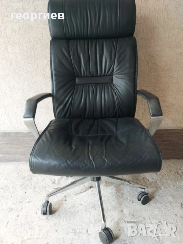 Офис стол естествена кожа , снимка 3 - Столове - 52741298