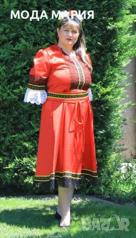НАРОДНА НОСИЯ - СТИЛИЗИРАНА - ЧЕРВЕНА, снимка 5 - Рокли - 53959201
