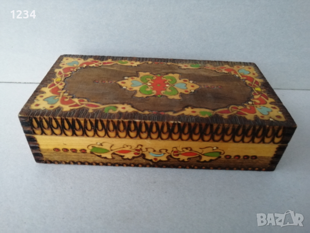 Дървена кутия 19 х 9 h 5 см. , снимка 1