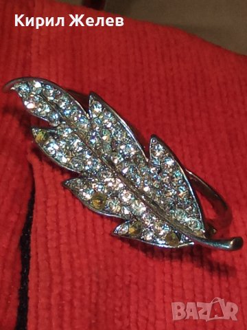 ПОСРЕБРЕН ФЛОРАЛЕН ДВОЕН ВИНТИДЖ АРТ ПРЪСТЕН - ЛИСТЕНЦЕ с КРИСТАЛИ 22237, снимка 10 - Пръстени - 37510172