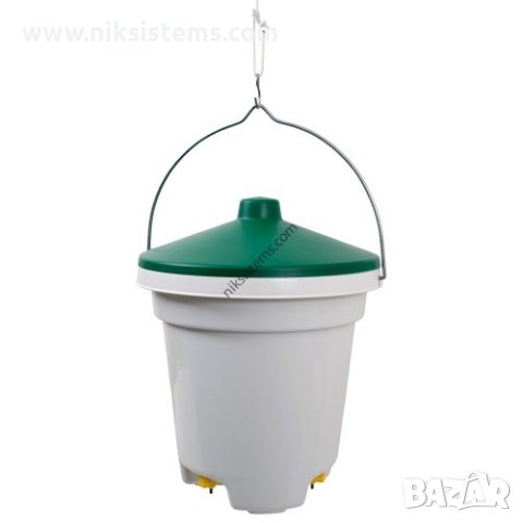Поилка за Птици с Нипели, к-кт 3 броя Нипели и Съд 12 литра - Арт. №: 11563