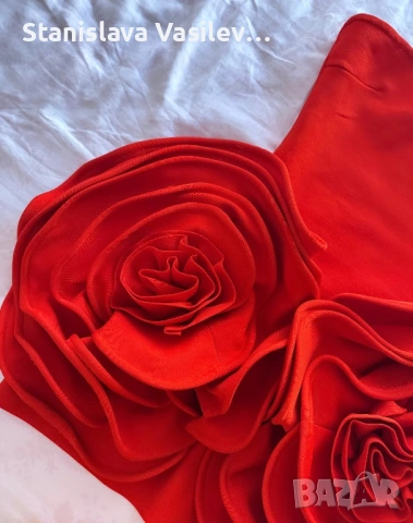 Червена бандажна рокля S размер, снимка 4 - Рокли - 53770554