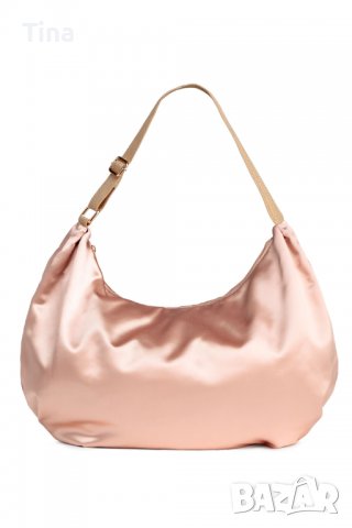 Голяма чанта от сатен- розово-златна - H&M 