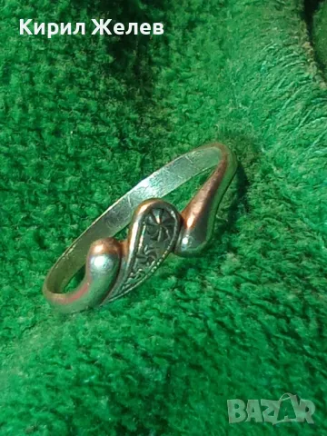 СТАР КРАСИВ СРЕБЪРЕН ПРЪСТЕН СРЕБРО 900 ПРОБА ФИНА РЪЧНА МАЙСТОРСКА РЕТРО АРТ ИЗРАБОТКА 17617, снимка 10 - Пръстени - 46265381