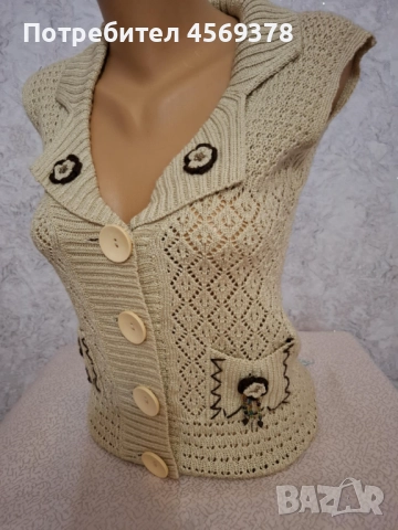 Луксозен Дамски Елек, снимка 3 - Елеци - 51487463