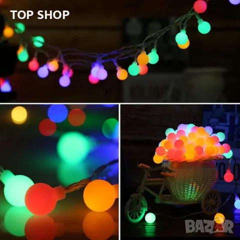 Вътрешни/външни декоративни коледни светлини 60 LED, 7 м, 8 режима, снимка 2 - Лед осветление - 49500335