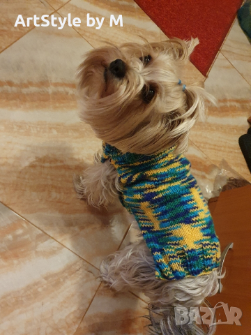 Плетени дрешки за кучета М размер, снимка 2 - За кучета - 44590339
