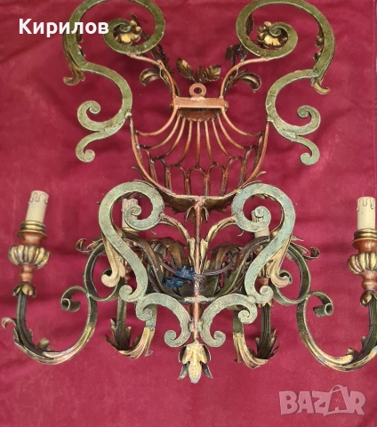 Два броя Стари Големи Аплици за стена!, снимка 6 - Антикварни и старинни предмети - 52980794