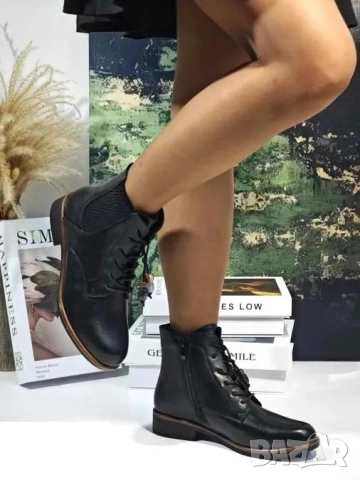 Дамски боти с нисък ток в черен цвят TT29, снимка 2 - Дамски боти - 51781369