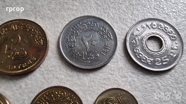 Египет. Лот. Египетски пиастри. Египетски паунд. UNC.  Чисто нови. 7 бройки., снимка 4 - Нумизматика и бонистика - 44236849