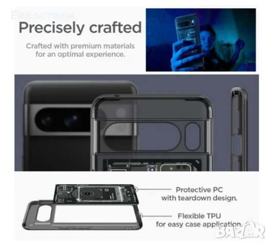 Spigen Ultra Hybrid фирмен защитен калъф за Pixel 8 Pro, снимка 3 - Калъфи, кейсове - 47793475