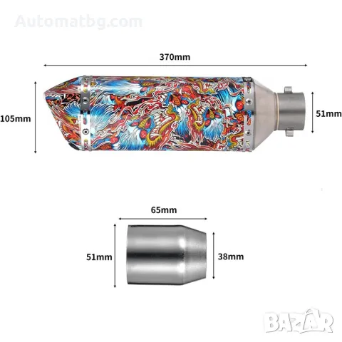 Гърне за мотоциклет Automat, PA935, 37см, Дракон, снимка 3 - Аксесоари и консумативи - 49347266
