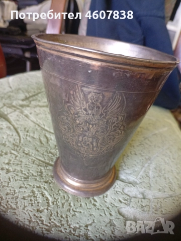 Сребърна чаша с позлата 11.5-9 см, снимка 3 - Чаши - 52274728