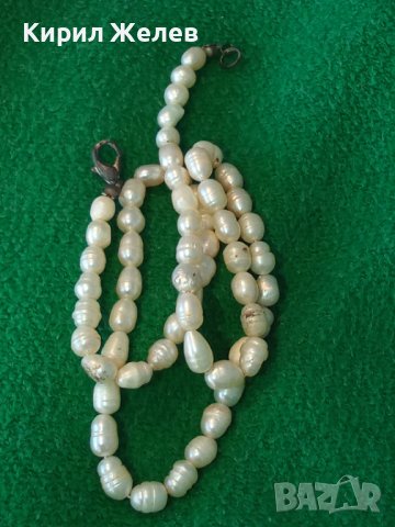 СТАРО ПЕРЛЕНО АРТ НУВО СТИЛ НЕЖНО КОЛИЕ ЕСТЕСТВЕНИ РЕЧНИ ПЕРЛИ 34656, снимка 4 - Антикварни и старинни предмети - 39142161