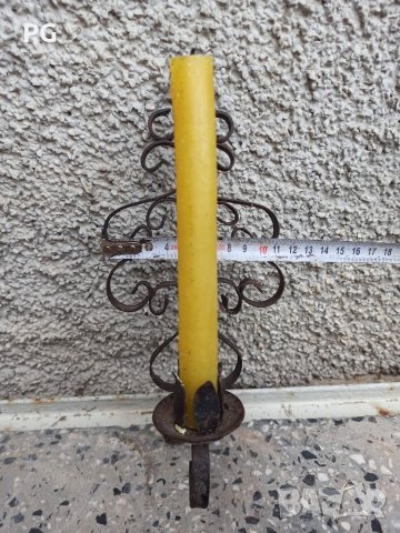 Автентичен свещник от ковано желязо , снимка 4 - Антикварни и старинни предмети - 40054142
