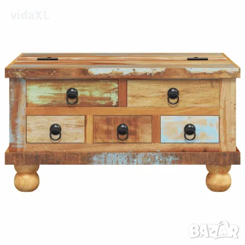 vidaXL Маса за кафе регенерирано дърво 70x70x38 см, снимка 6 - Маси - 56146451