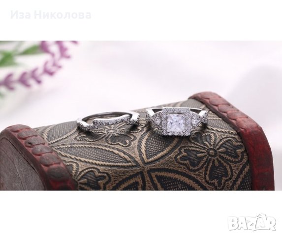Комплект от 2 сребърни пръстени, снимка 3 - Пръстени - 41637385
