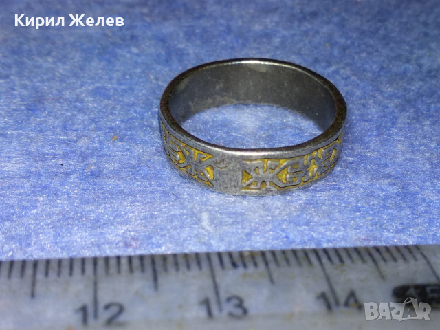 СТИЛНО ОРНАМЕНТИРАН СРЕБЪРЕН ПРЪСТЕН ОКСИДИРАНО СРЕБРО S925 АРТ ХАЛКА РЪЧНА ИЗРАБОТКА 43799, снимка 7 - Пръстени - 44722760
