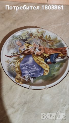 Уникална декоративна чиния за стена Winterling Bavaria ръчно рисувана, снимка 3 - Пана - 44281158