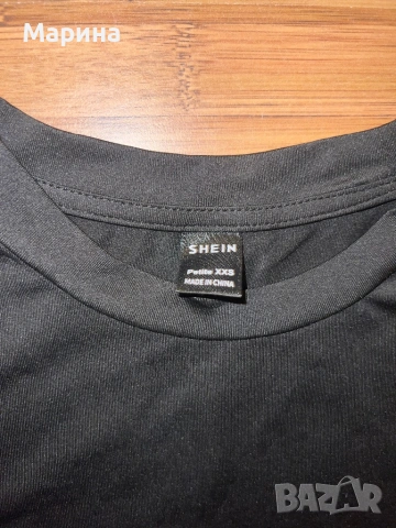 черна къса риза за жени, снимка 2 - Тениски - 53540170