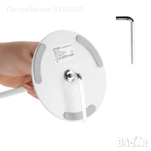 LED магнитна лампа Flexy, 3v1, 3W, 4000К, Бяла, черна, снимка 6 - Настолни лампи - 51456482