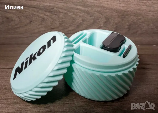Кутия за батерии и карти (Nikon, Canon, Sony, Fuji) с лого, снимка 5 - Чанти, стативи, аксесоари - 48054527