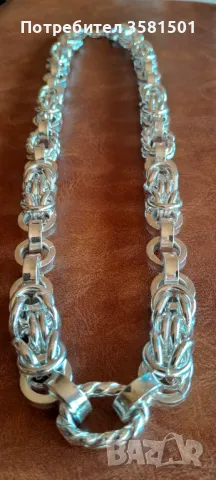 132/Сребърен Синджир Мешена плетка-150грама.🇧🇬, снимка 4 - Колиета, медальони, синджири - 48225383