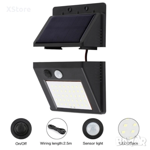 Градинска соларна лампа с 2,5-метров кабел H LED16