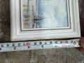 Картина пейзаж с маслени бои 13х13 см, снимка 6