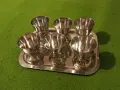 Чаши за ракия алпака с поднос, снимка 1