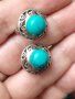 Стари руски обеци с тюркоаз / проба 925 , снимка 5