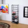 Рафт за обувки, 30 чифта, черен, 25x52x140см, пълен комплект, снимка 14