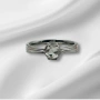 Пръстен от бяло злато и естествен диамант 14к, снимка 2