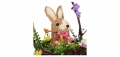 Великденска декоративна кошница, Заек с цветя, снимка 3