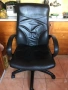 стол кожен с облегалки за ръцете и регулируема височина на седалката, снимка 1