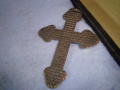 ВИНТИДЖ СРЕБРИСТ НАГРЪДЕН СТАР АРТ КРЪСТ 17581, снимка 4