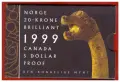 СЕТ С ДВЕ МОНЕТИ ОТ НОРВЕГИЯ И КАНАДА 1999 ГОДИНА /виж описанието/, снимка 1