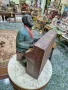 Прекрасна антикварна колекционерска холандска дървена фигура статуетка , снимка 5