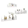 Рафтове за стена, 3бр., до 3кг, комплект етажерки, бял цвят , снимка 1