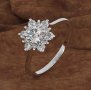 Красив посребрен пръстен с циркони, снимка 1 - Пръстени - 42330659