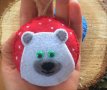 Коледна декорация / Коледни играчки за елха от филц ръчна изработка мече , снимка 2