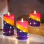Нов комплект 3 броя безпламъчни LED свещи с дистанционно таймер декорация, снимка 4