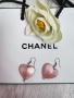Луксозни обеци розови сърца, снимка 1 - Обеци - 44742176